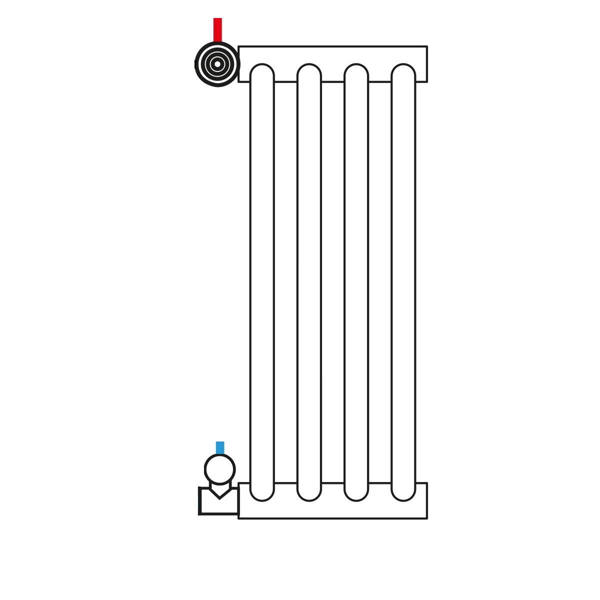 Schéma zapojení stranového rohového ventilu